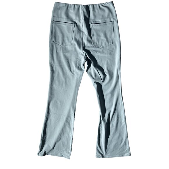 Halara Flex High Waisted Back Slight Flare Work Pants Sz Small Womens Green Side - Picture 4 of 12